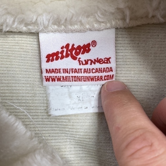 Vintage Milton Funwear Full Zip Feather Southwestern Cream Beige Jacket Size XL - Picture 6 of 9